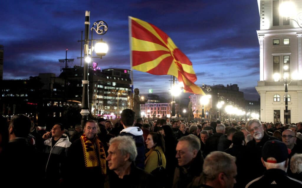 Protestors Macedonia