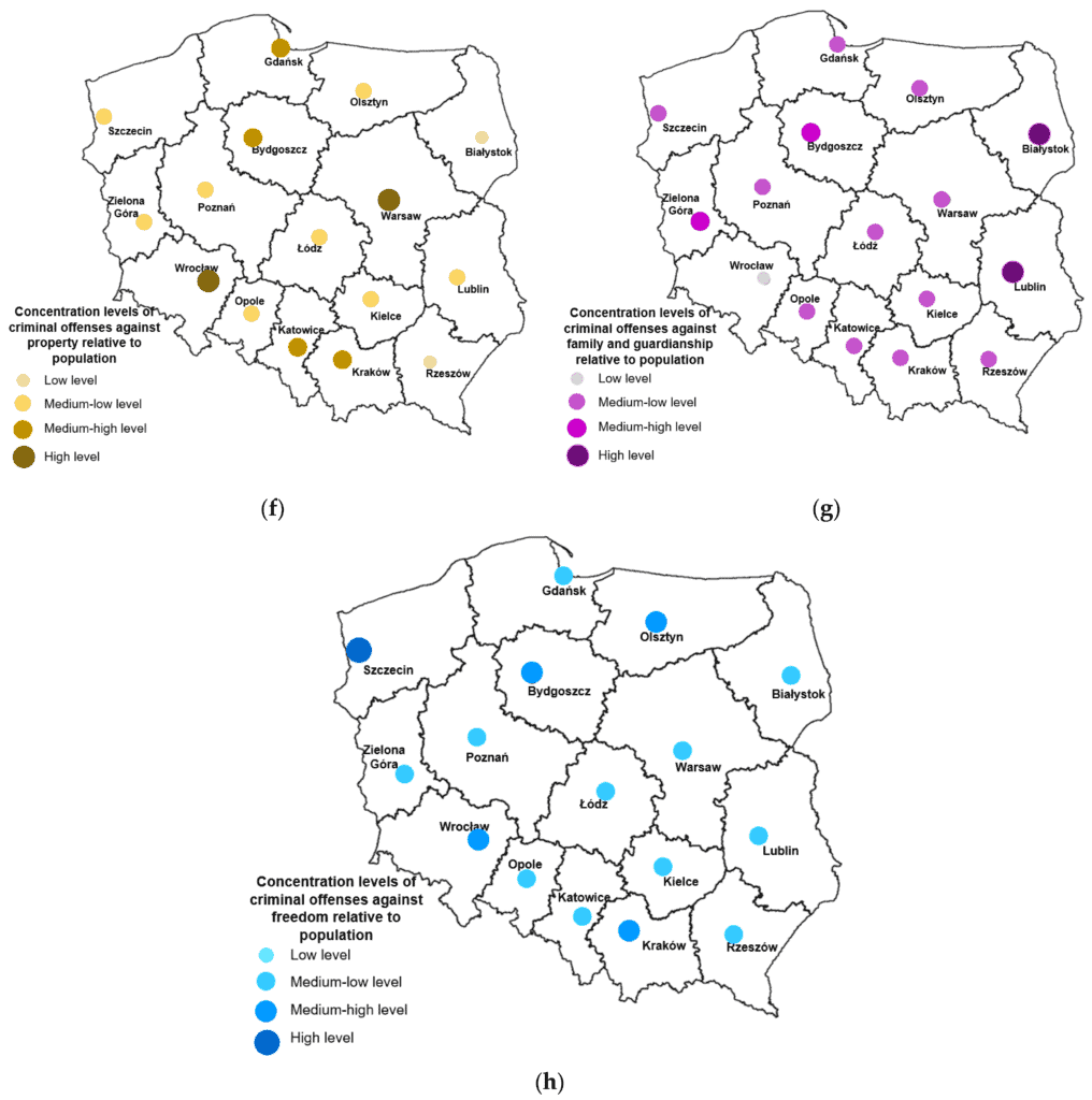 Differentiation of cities in terms of concentration of offenses